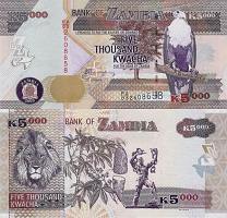 *5000 Kwacha Zambia 2003-12 P45 UNC - Kliknutím na obrázok zatvorte -